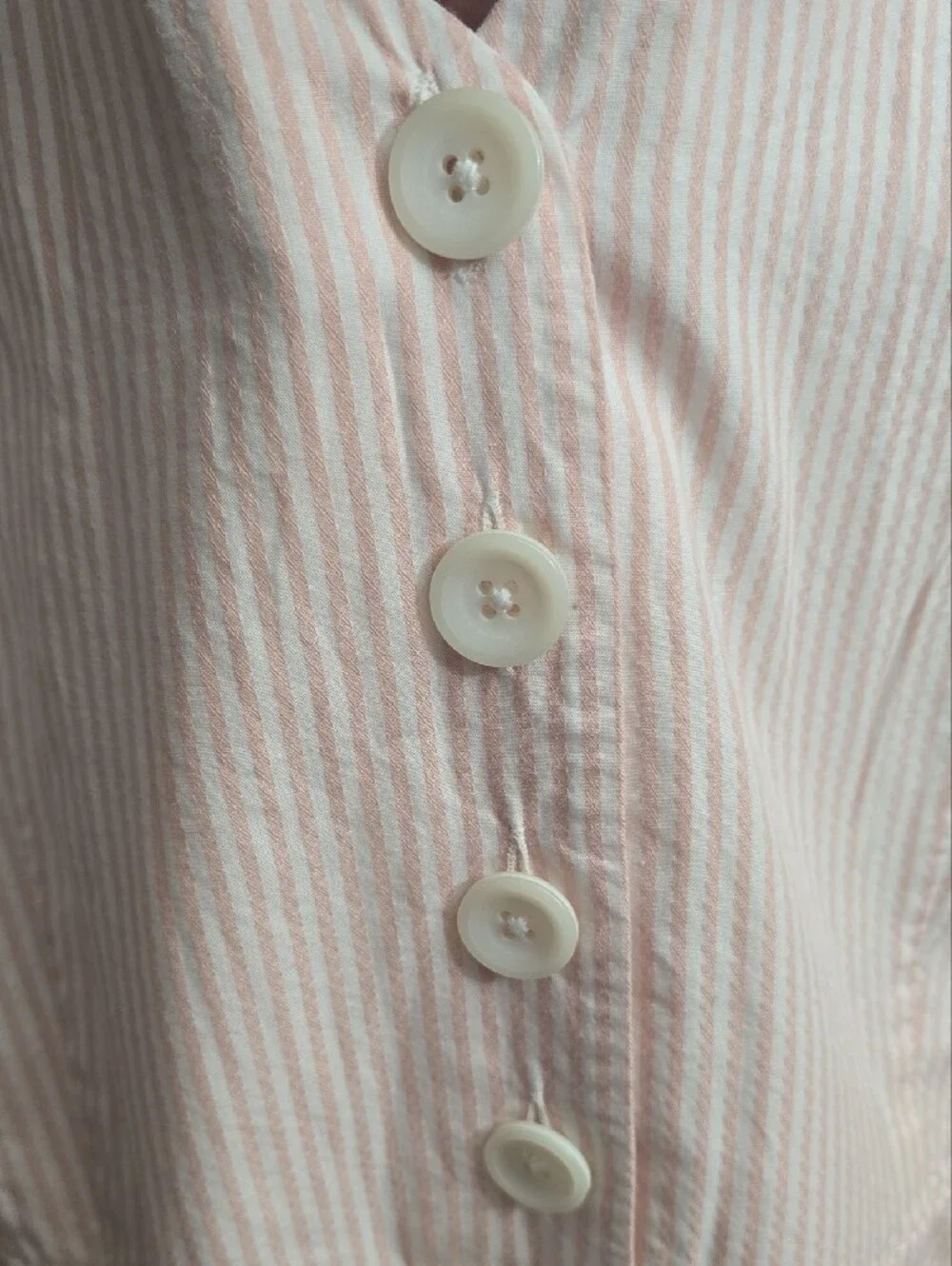 #281.Ann Taylor Factory Pink Striped V-Neck Flared Pockets Midi Dress - Picture 5 of 8